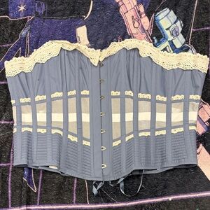 Elegant Lace-Trimmed Corset Top